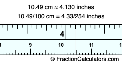10.49 cm in inches