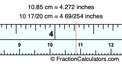 10.85 cm in inches