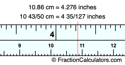 10.86 cm in inches
