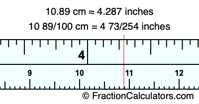 10.89 cm in inches