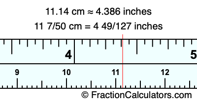 11.14 cm in inches
