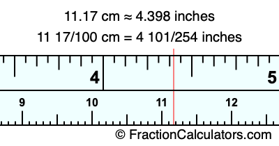 11.17 cm in inches
