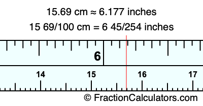15.69 cm in inches