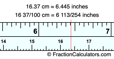 16.37 cm in inches