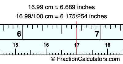 16.99 cm in inches