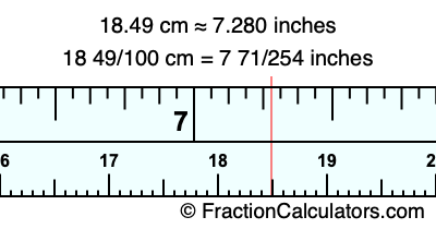 18.49 cm in inches