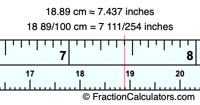 18.89 cm in inches