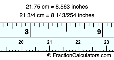 21.75 cm in inches