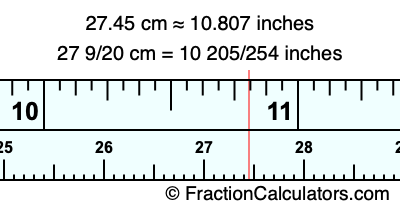 27.45 cm in inches