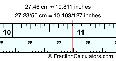 27.46 cm in inches