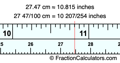 27.47 cm in inches