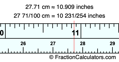 27.71 cm in inches