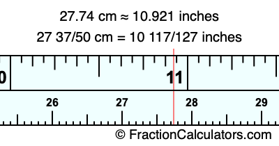 27.74 cm in inches