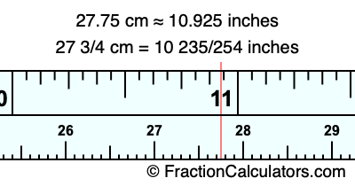 27.75 cm in inches