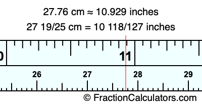 27.76 cm in inches