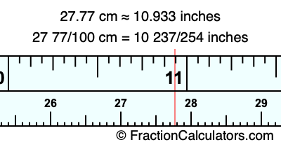 27.77 cm in inches