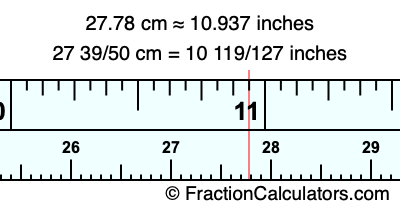 27.78 cm in inches