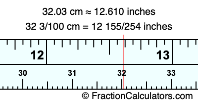 32.03 cm in inches