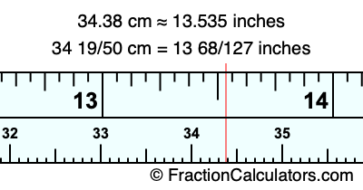 34.38 cm in inches
