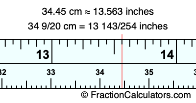 34.45 cm in inches