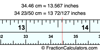 34.46 cm in inches