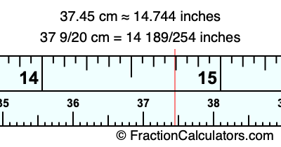 37.45 cm in inches