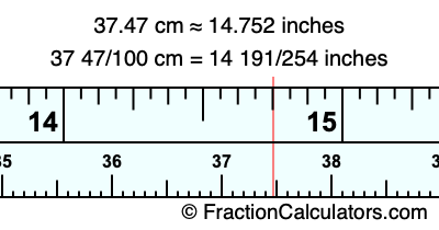 37.47 cm in inches