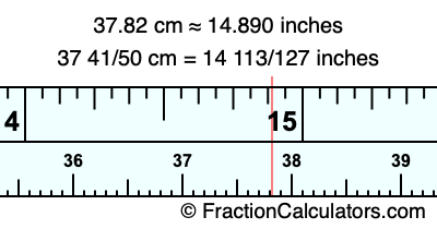 37.82 cm in inches