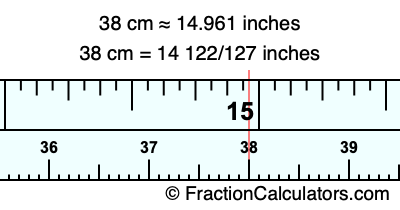 38 cm in inches