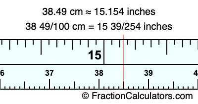 38.49 cm in inches