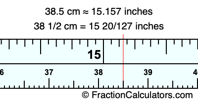 38.5 cm in inches