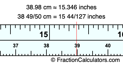 38.98 cm in inches