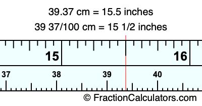 39.37 cm in inches