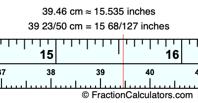 39.46 cm in inches