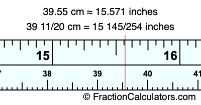 39.55 cm in inches