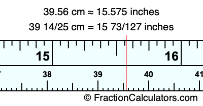 39.56 cm in inches