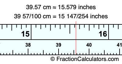 39.57 cm in inches