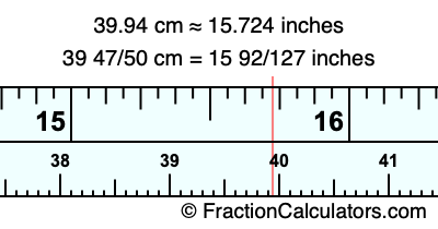 39.94 cm in inches
