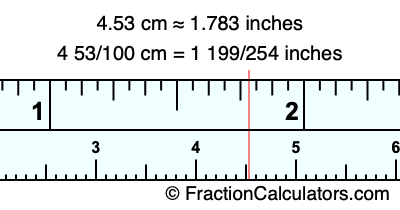 4.53 cm in inches