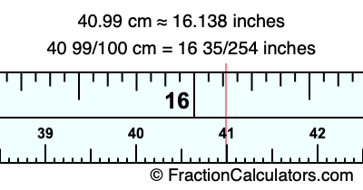 40.99 cm in inches