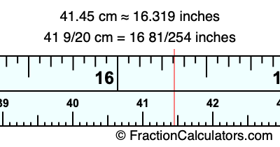 41.45 cm in inches