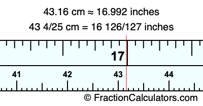 43.16 cm in inches