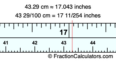 43.29 cm in inches