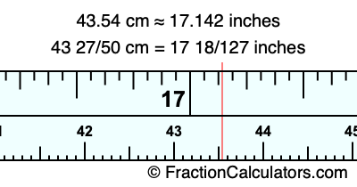 43.54 cm in inches