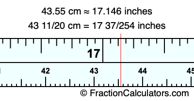 43.55 cm in inches