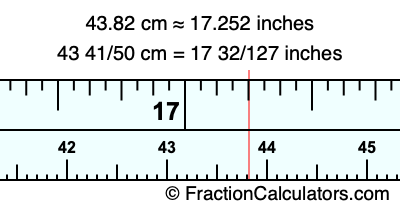 43.82 cm in inches