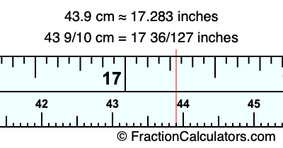 43.9 cm in inches