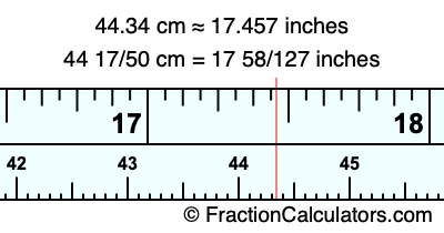 44.34 cm in inches