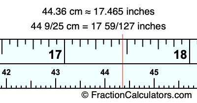 44.36 cm in inches