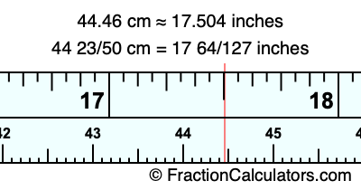 44.46 cm in inches